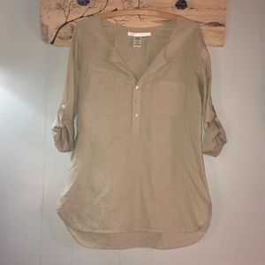 Cream tan linen tunic